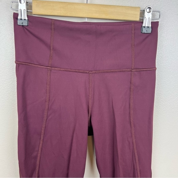 Athleta Lightning Stash Pocket Tight Leggings Size XS Burgundy Athletic Workout - Picture 4 of 11